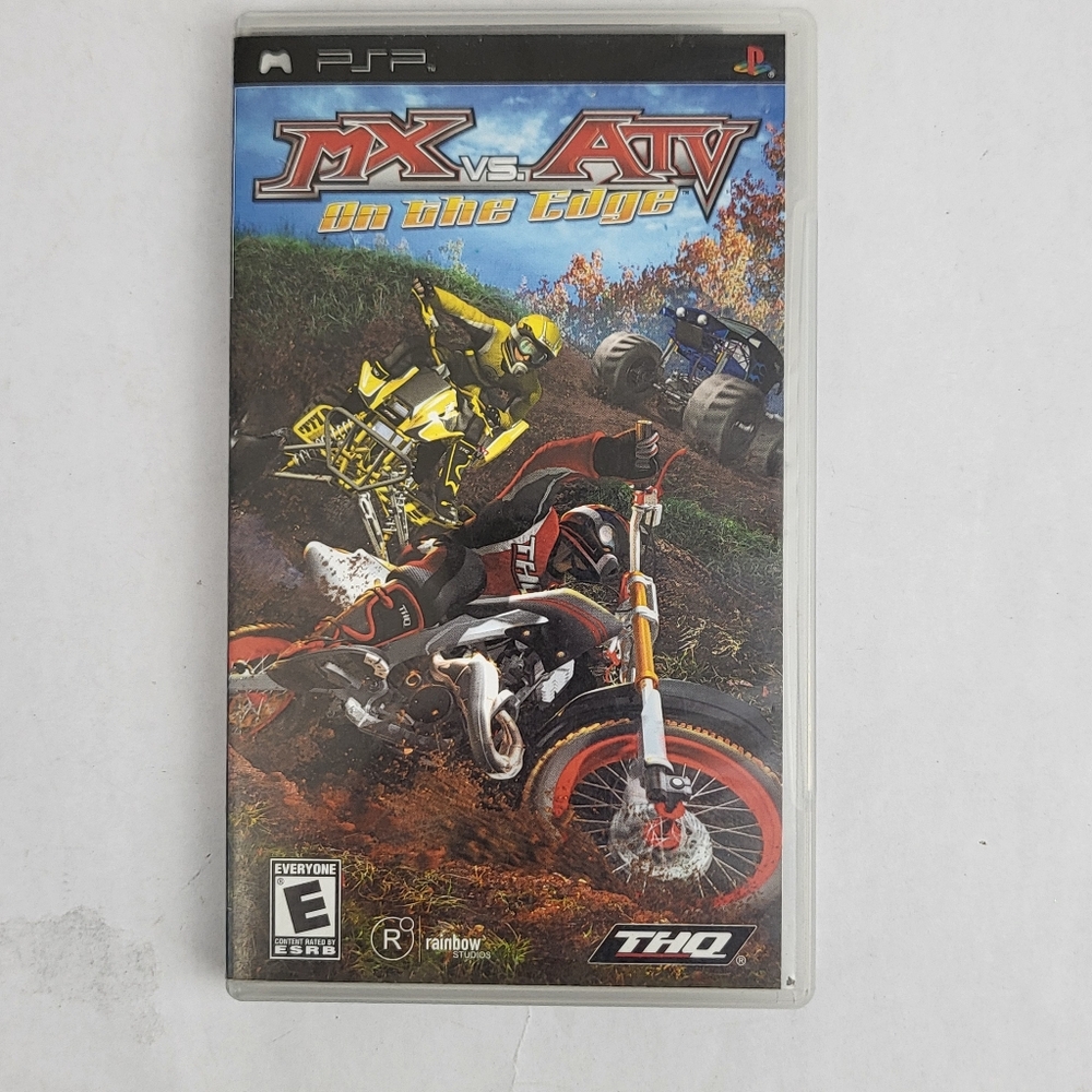 MX vs ATV On The Edge COMPLETE Black Label Sony PSP Video Games Arcade Racing